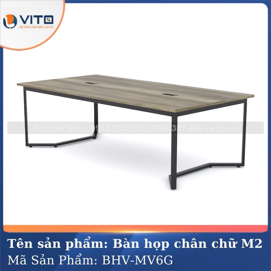 BÀN HỌP VĂN PHÒNG CHÂN CHỮ M2 BHV-MV6G 2 Bàn họp văn phòng chân chữ M2 BHV-MV6G - Ảnh 2