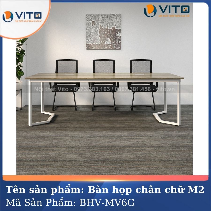 BÀN HỌP VĂN PHÒNG CHÂN CHỮ M2 BHV-MV6G 4 Bàn họp văn phòng chân chữ M2 BHV-MV6G - Ảnh 4