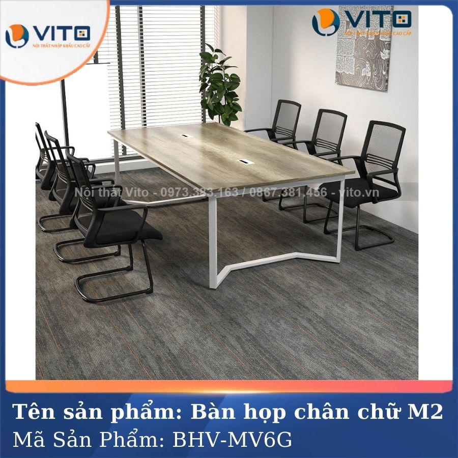 BÀN HỌP VĂN PHÒNG CHÂN CHỮ M2 BHV-MV6G 5 Bàn họp văn phòng chân chữ M2 BHV-MV6G - Ảnh 5