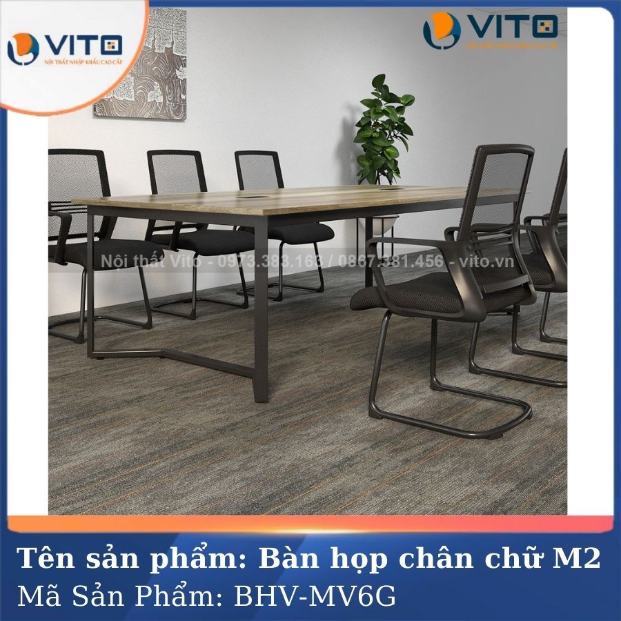 BÀN HỌP VĂN PHÒNG CHÂN CHỮ M2 BHV-MV6G 6 Bàn họp văn phòng chân chữ M2 BHV-MV6G - Ảnh 6