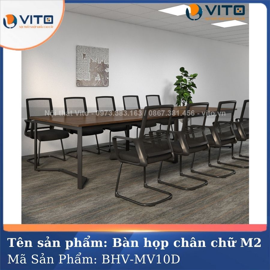 BÀN HỌP VĂN PHÒNG CHÂN CHỮ M2 BHV-MV10D 3 Bàn họp văn phòng chân chữ M2 BHV-MV10D - Ảnh 3