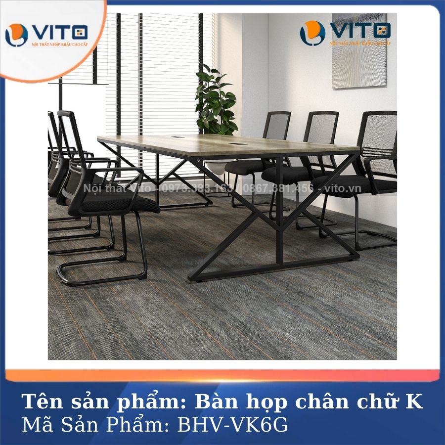 BÀN HỌP VĂN PHÒNG CHÂN CHỮ K BHV-VK6G 6 Bàn họp văn phòng chân chữ K BHV-VK6G - Ảnh 6