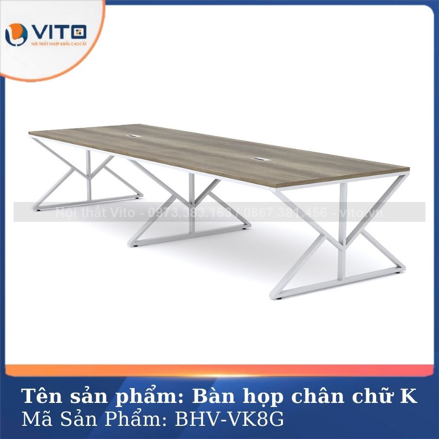 Bàn họp văn phòng chân chữ K BHV-VK8G