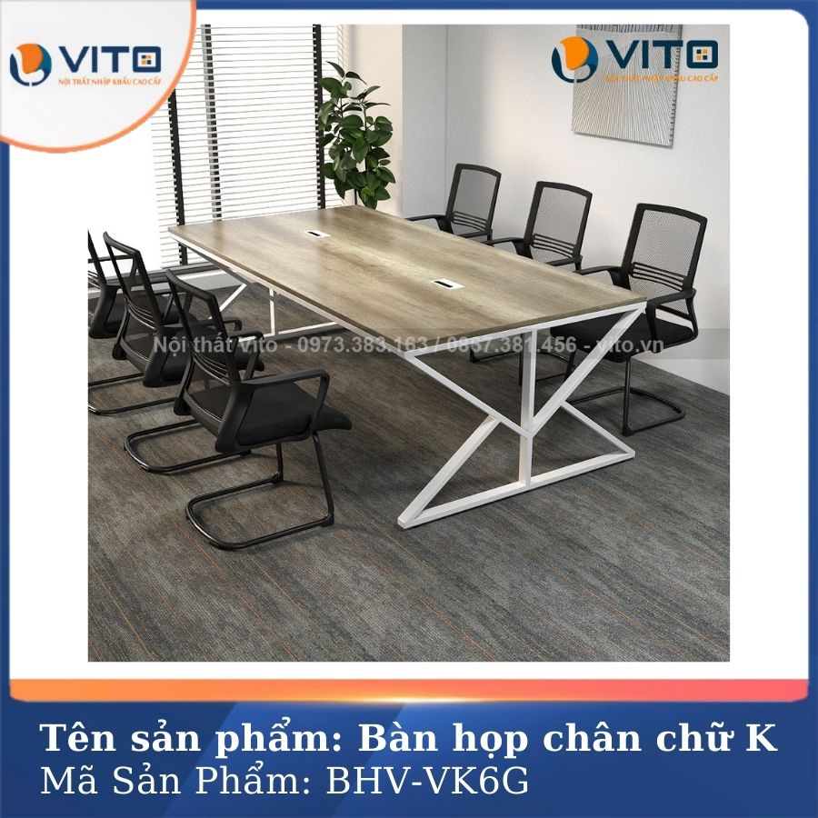 BÀN HỌP VĂN PHÒNG CHÂN CHỮ K BHV-VK6G 3 Bàn họp văn phòng chân chữ K BHV-VK6G - Ảnh 3
