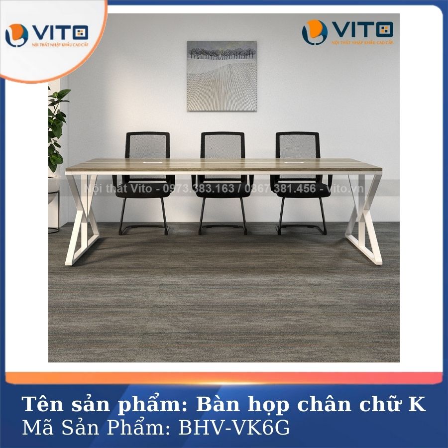 BÀN HỌP VĂN PHÒNG CHÂN CHỮ K BHV-VK6G 4 Bàn họp văn phòng chân chữ K BHV-VK6G - Ảnh 4
