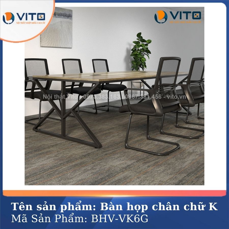 BÀN HỌP VĂN PHÒNG CHÂN CHỮ K BHV-VK6G 5 Bàn họp văn phòng chân chữ K BHV-VK6G - Ảnh 5