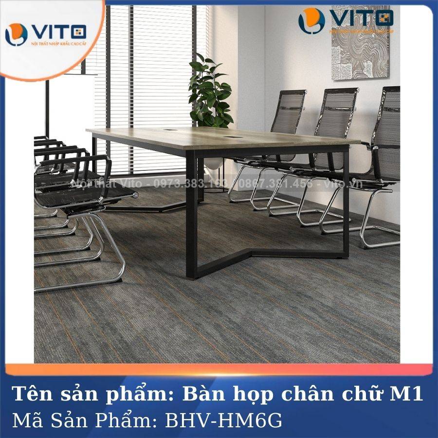 BÀN HỌP VĂN PHÒNG CHÂN CHỮ M1 BHV-HM6G 4 Bàn họp văn phòng chân chữ M1 BHV-HM6G - Ảnh 4