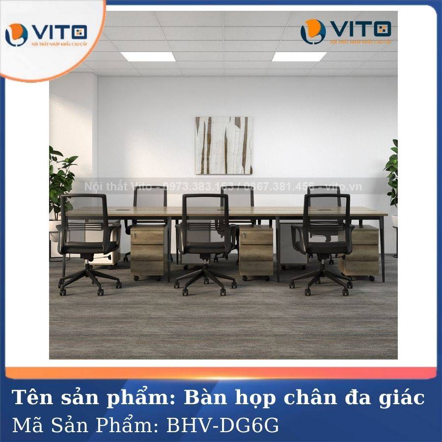 BÀN HỌP VĂN PHÒNG CHÂN ĐA GIÁC BHV-HDG6G 5 Bàn họp văn phòng chân đa giác BHV-HDG6G - Ảnh 5