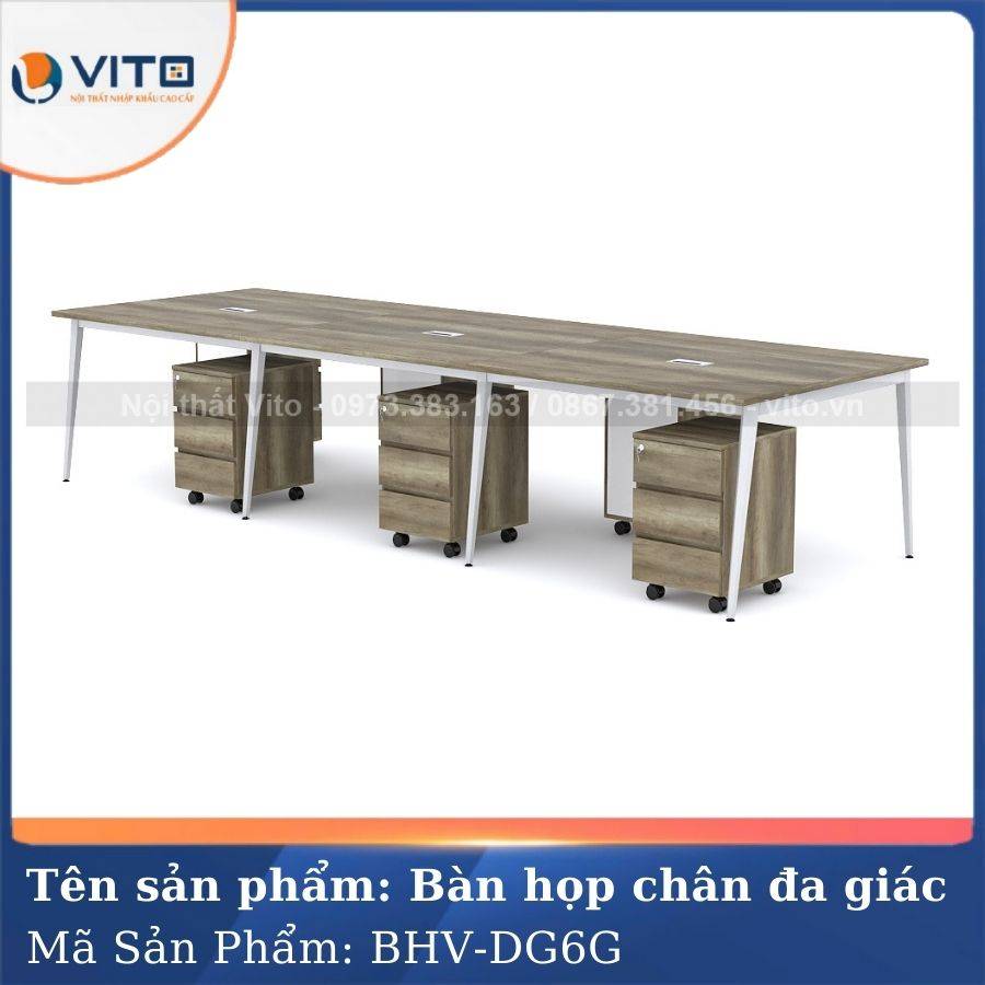 BÀN HỌP VĂN PHÒNG CHÂN ĐA GIÁC BHV-HDG6G 2 Bàn họp văn phòng chân đa giác BHV-HDG6G - Ảnh 2