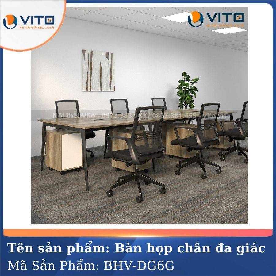 BÀN HỌP VĂN PHÒNG CHÂN ĐA GIÁC BHV-HDG6G 4 Bàn họp văn phòng chân đa giác BHV-HDG6G - Ảnh 4