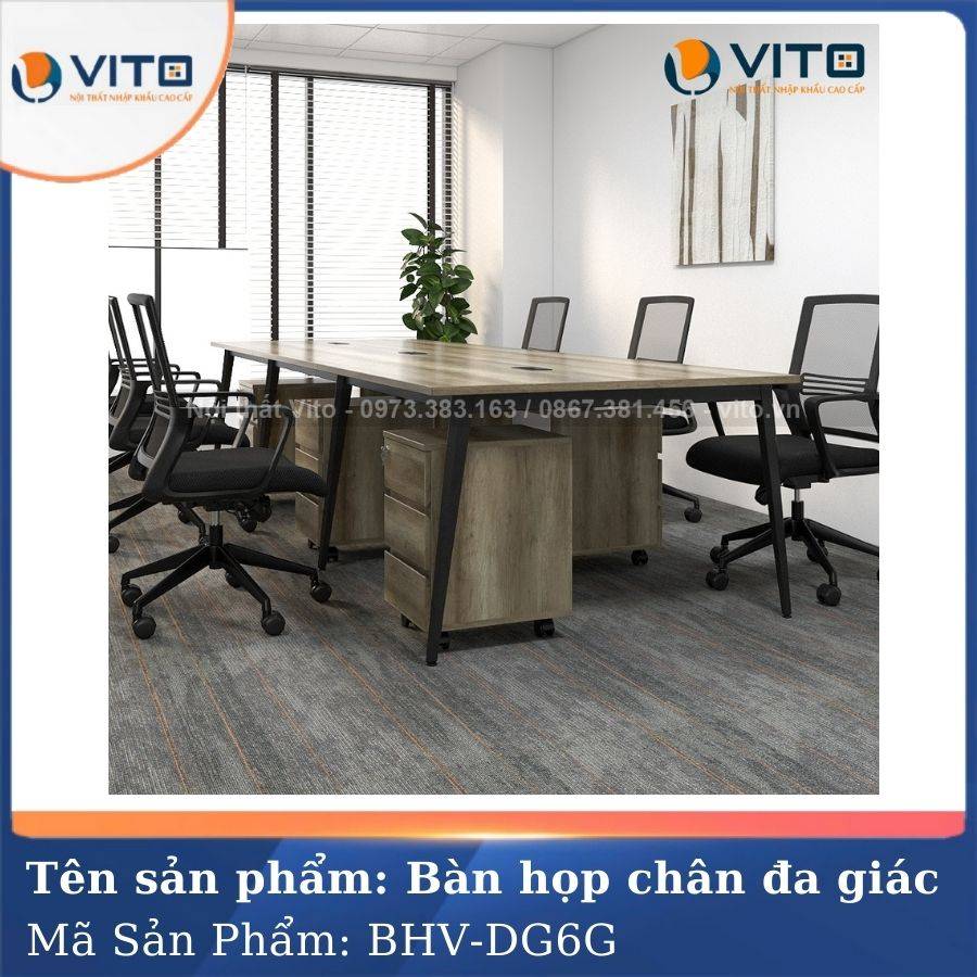 BÀN HỌP VĂN PHÒNG CHÂN ĐA GIÁC BHV-HDG6G 6 Bàn họp văn phòng chân đa giác BHV-HDG6G - Ảnh 6