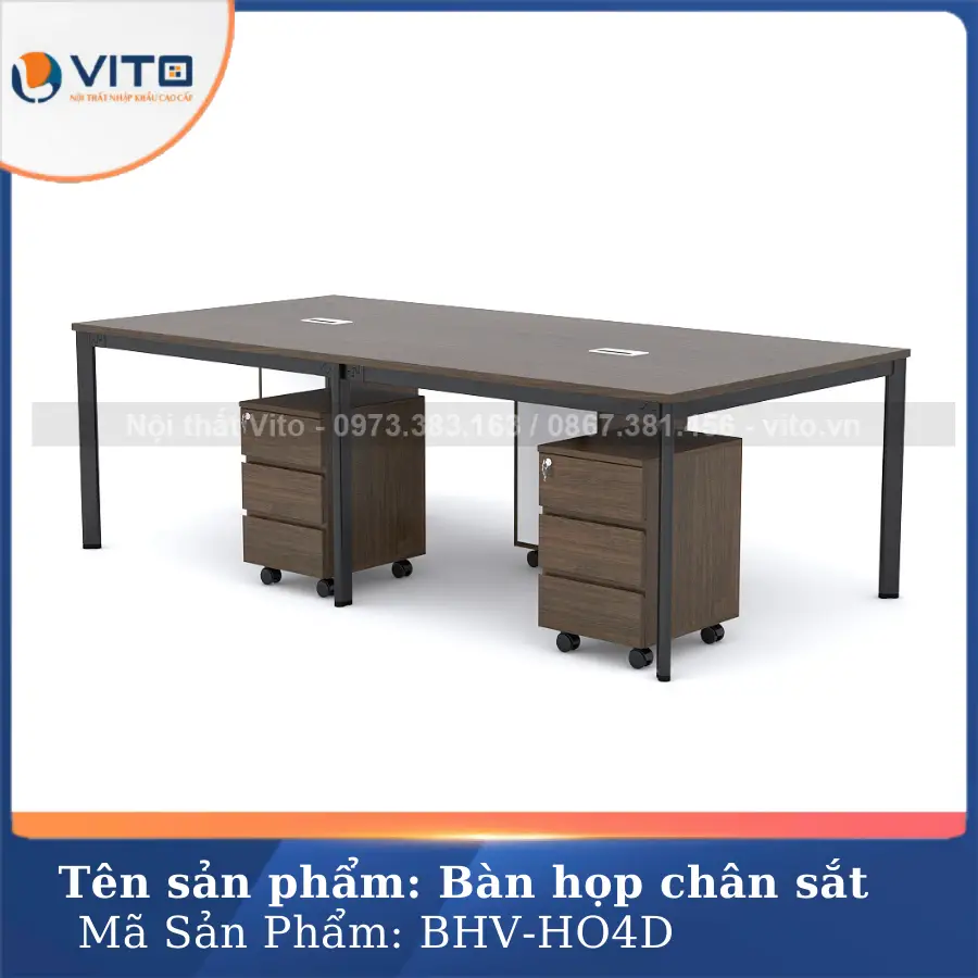 Bàn họp văn phòng chân oval Vito BHV-HO4D