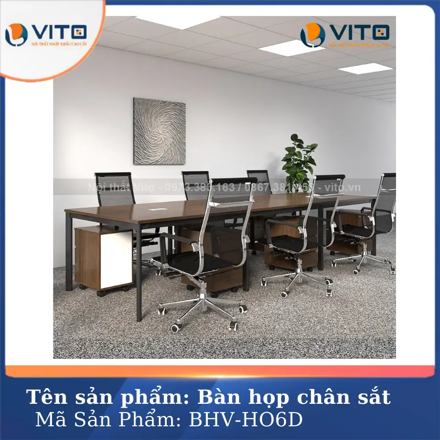BÀN HỌP VĂN PHÒNG CHÂN OVAL VITO BHV-HO6D 2 Bàn họp văn phòng chân oval Vito BHV-HO6D - Ảnh 2