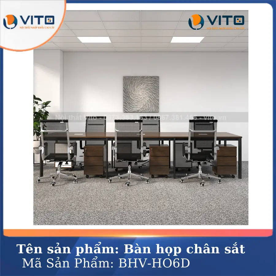 BÀN HỌP VĂN PHÒNG CHÂN OVAL VITO BHV-HO6D 3 Bàn họp văn phòng chân oval Vito BHV-HO6D - Ảnh 3