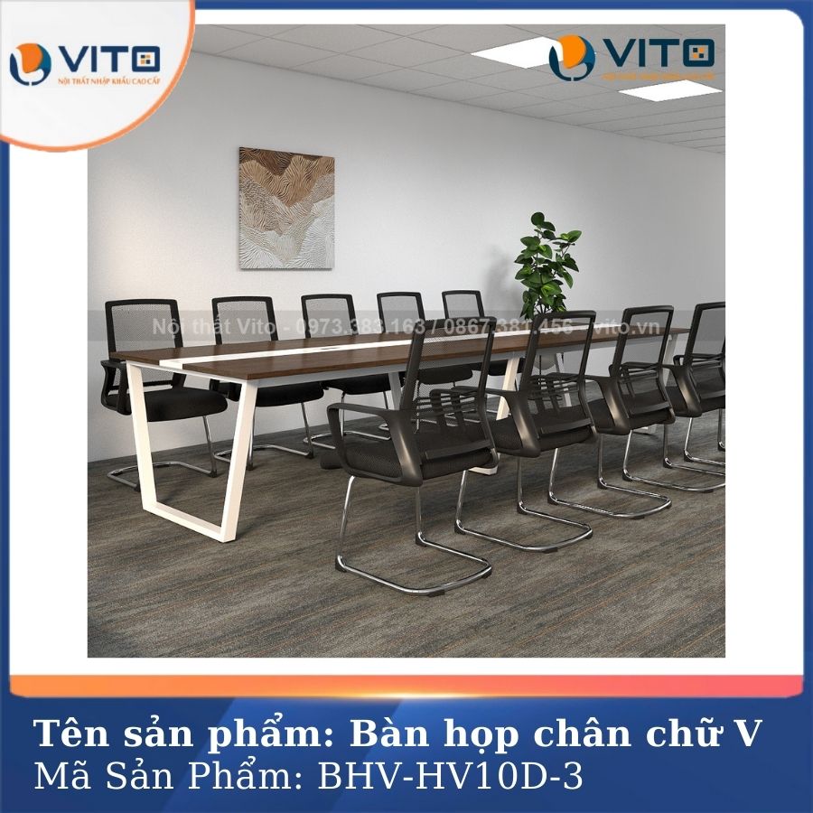 BÀN HỌP VĂN PHÒNG CHÂN CHỮ V BHV-HV10D-3 6 Bàn họp văn phòng chân chữ V BHV-HV10D-3 - Ảnh 6