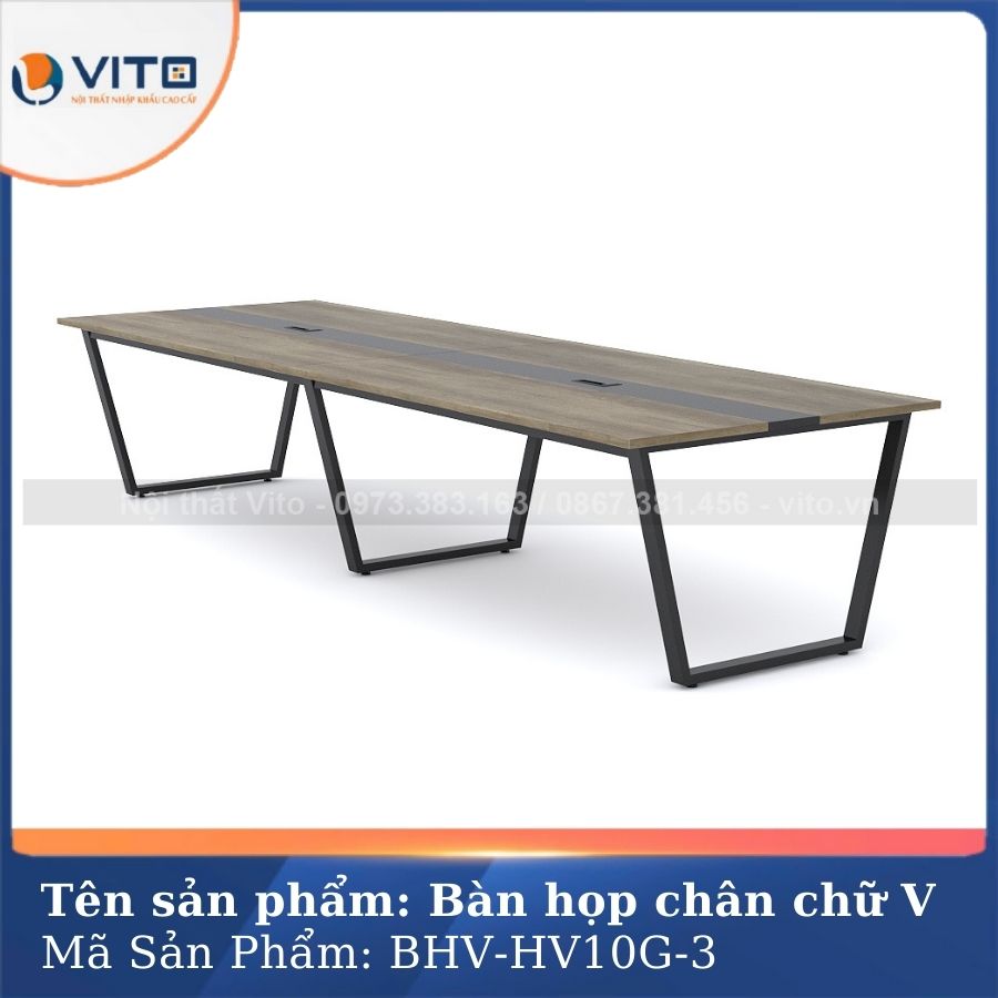 Bàn họp văn phòng chân chữ V BHV-HV10G-3