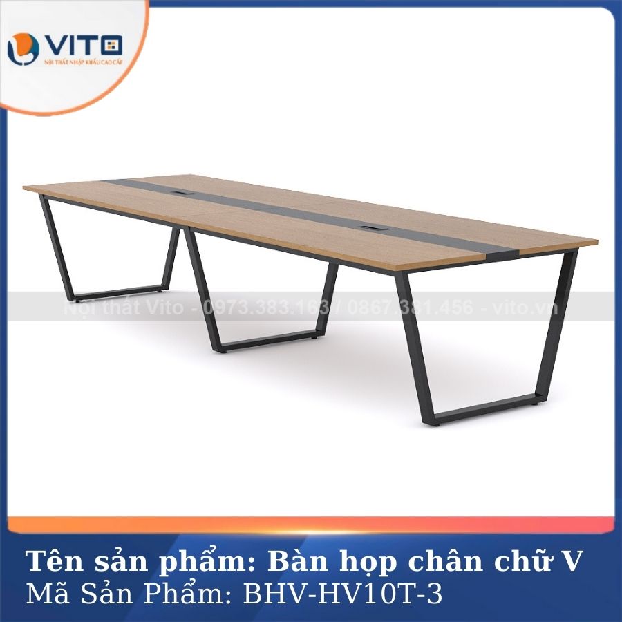 Bàn họp văn phòng chân chữ V BHV-HV10T-3