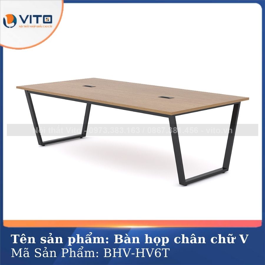 Bàn họp văn phòng chân chữ V BHV-HV6T