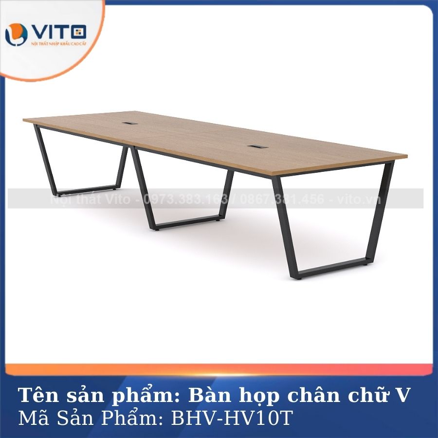 Bàn họp văn phòng chân chữ V BHV-HV10T