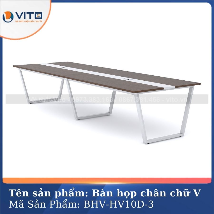 Bàn họp văn phòng chân chữ V BHV-HV10D-3