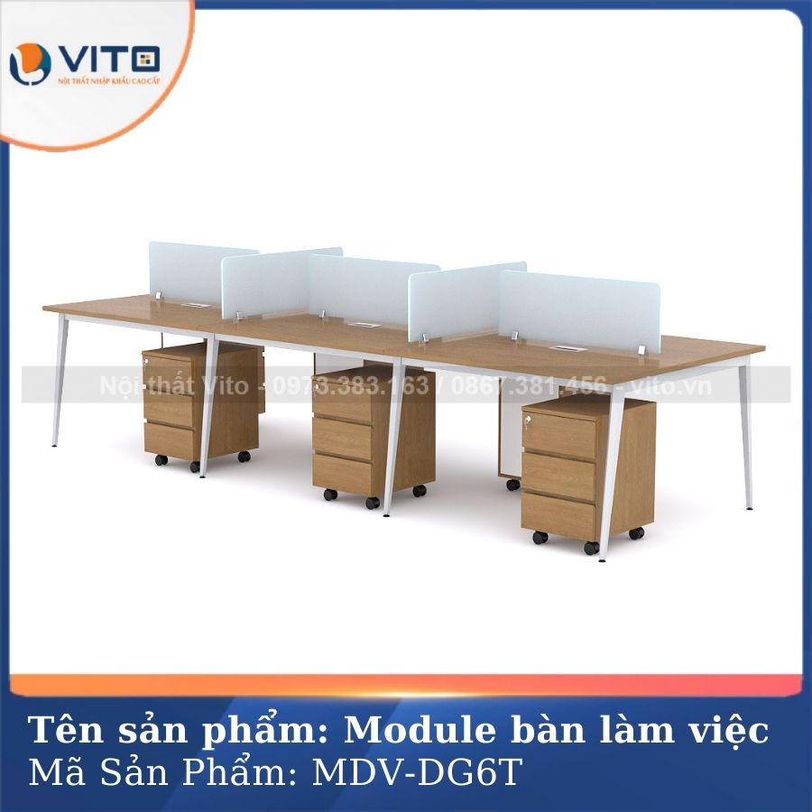MODULE BÀN LÀM VIỆC 6 NGƯỜI CHÂN ĐA GIÁC MDV-DG6T 2 Module bàn làm việc 6 người chân đa giác MDV-DG6T - Ảnh 2