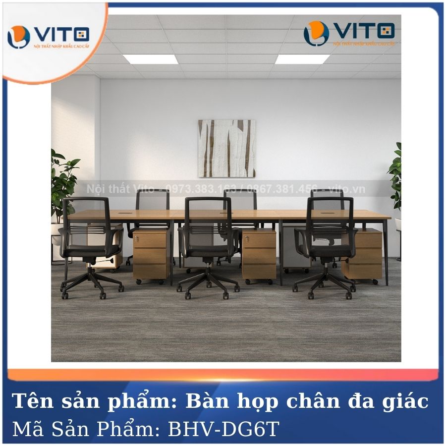 BÀN HỌP VĂN PHÒNG CHÂN ĐA GIÁC BHV-HDG6T 3 Bàn họp văn phòng chân đa giác BHV-HDG6T - Ảnh 3