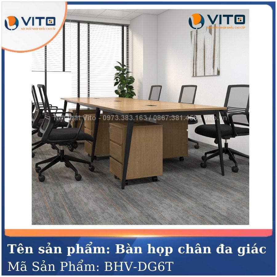 BÀN HỌP VĂN PHÒNG CHÂN ĐA GIÁC BHV-HDG6T 4 Bàn họp văn phòng chân đa giác BHV-HDG6T - Ảnh 4