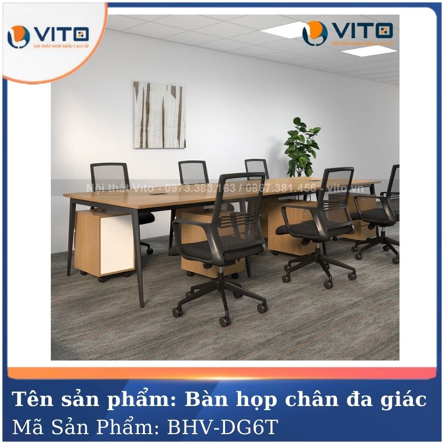 BÀN HỌP VĂN PHÒNG CHÂN ĐA GIÁC BHV-HDG6T 5 Bàn họp văn phòng chân đa giác BHV-HDG6T - Ảnh 5