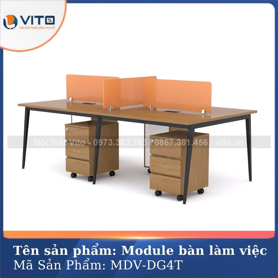 MODULE BÀN LÀM VIỆC 4 NGƯỜI CHÂN ĐA GIÁC MDV-DG4T 1 Module bàn làm việc 4 người chân đa giác MDV-DG4T
