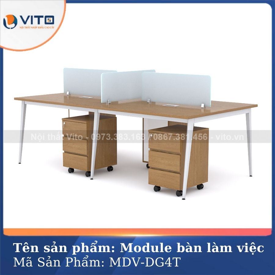 MODULE BÀN LÀM VIỆC 4 NGƯỜI CHÂN ĐA GIÁC MDV-DG4T 2 Module bàn làm việc 4 người chân đa giác MDV-DG4T - Ảnh 2