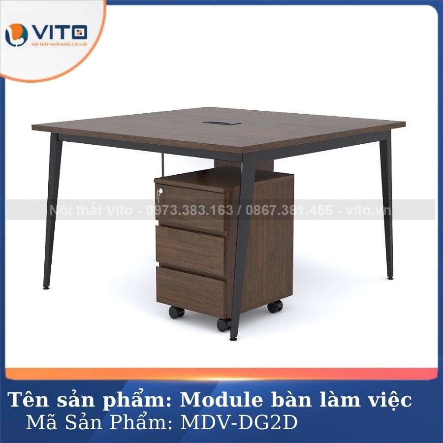 MODULE BÀN LÀM VIỆC 2 NGƯỜI CHÂN ĐA GIÁC MDV-DG2D 2 Module bàn làm việc 2 người chân đa giác MDV-DG2D - Ảnh 2