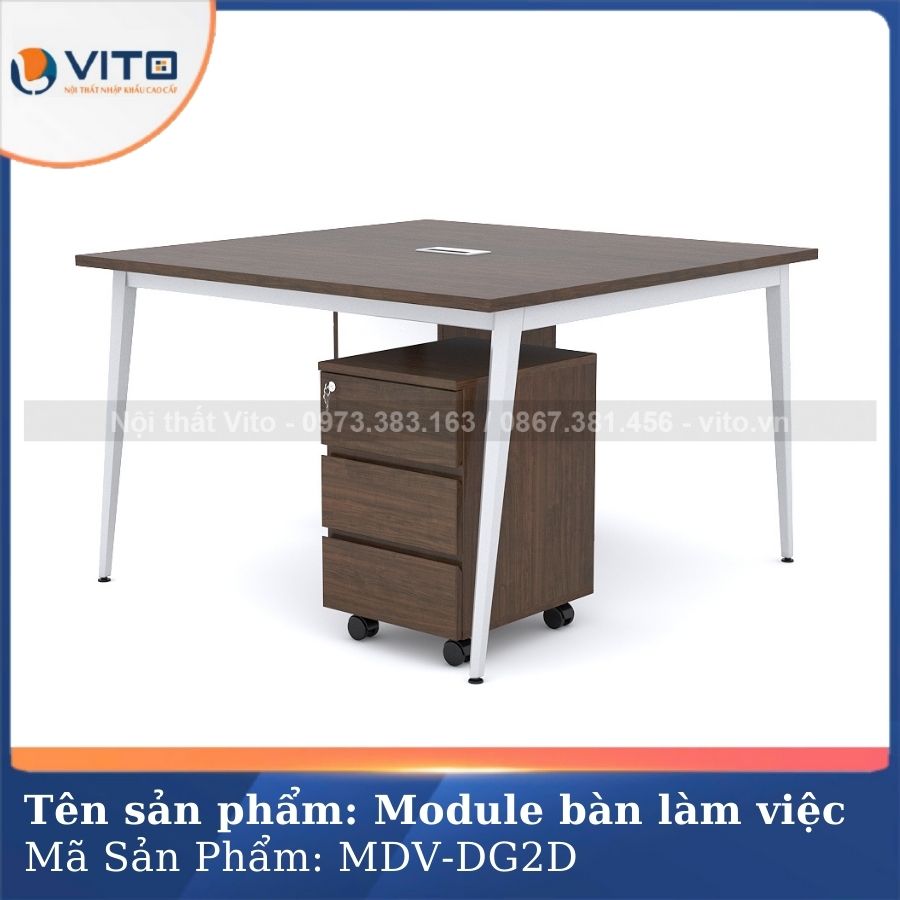 MODULE BÀN LÀM VIỆC 2 NGƯỜI CHÂN ĐA GIÁC MDV-DG2D 1 Module bàn làm việc 2 người chân đa giác MDV-DG2D