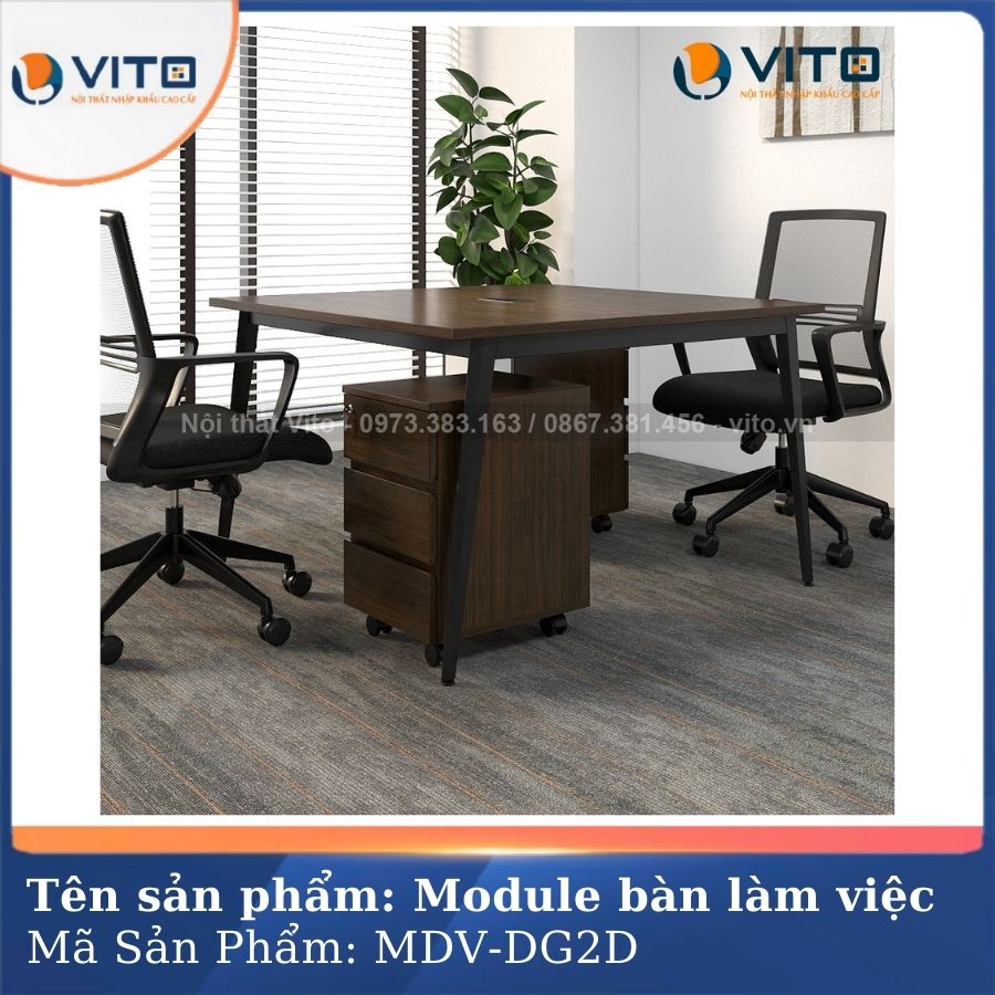 MODULE BÀN LÀM VIỆC 2 NGƯỜI CHÂN ĐA GIÁC MDV-DG2D 3 Module bàn làm việc 2 người chân đa giác MDV-DG2D - Ảnh 3