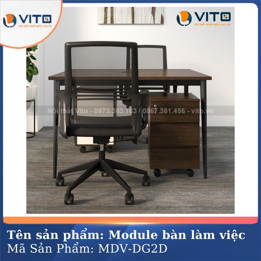 MODULE BÀN LÀM VIỆC 2 NGƯỜI CHÂN ĐA GIÁC MDV-DG2D 4 Module bàn làm việc 2 người chân đa giác MDV-DG2D - Ảnh 4