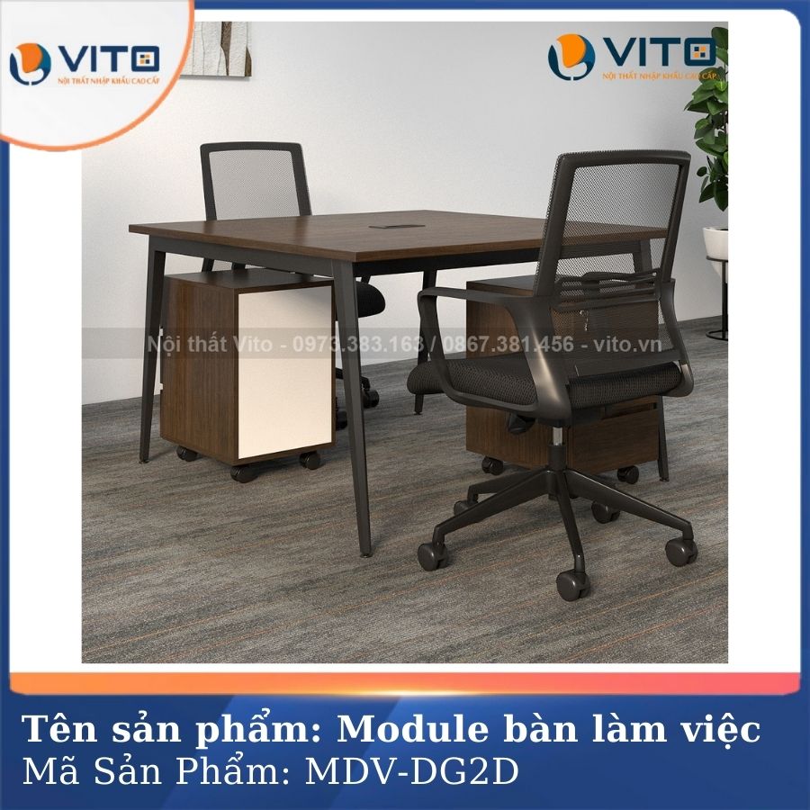 MODULE BÀN LÀM VIỆC 2 NGƯỜI CHÂN ĐA GIÁC MDV-DG2D 5 Module bàn làm việc 2 người chân đa giác MDV-DG2D - Ảnh 5