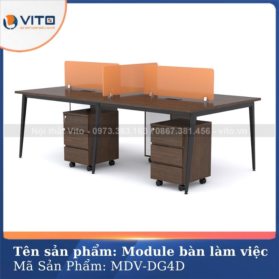MODULE BÀN LÀM VIỆC 4 NGƯỜI CHÂN ĐA GIÁC MDV-DG4D 2 Module bàn làm việc 4 người chân đa giác MDV-DG4D - Ảnh 2