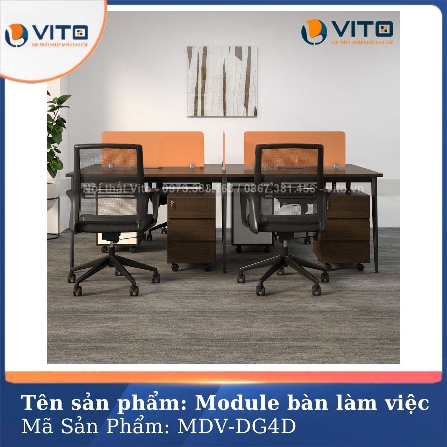 MODULE BÀN LÀM VIỆC 4 NGƯỜI CHÂN ĐA GIÁC MDV-DG4D 4 Module bàn làm việc 4 người chân đa giác MDV-DG4D - Ảnh 4