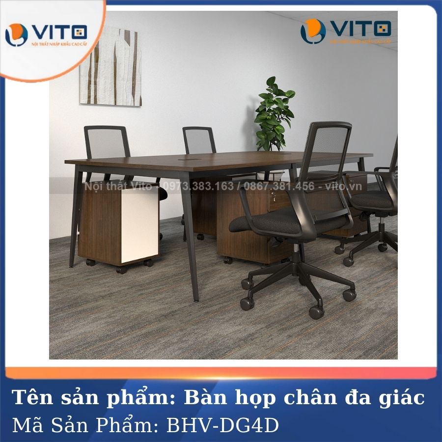 BÀN HỌP VĂN PHÒNG CHÂN ĐA GIÁC BHV-HDG4D 3 Bàn họp văn phòng chân đa giác BHV-HDG4D - Ảnh 3