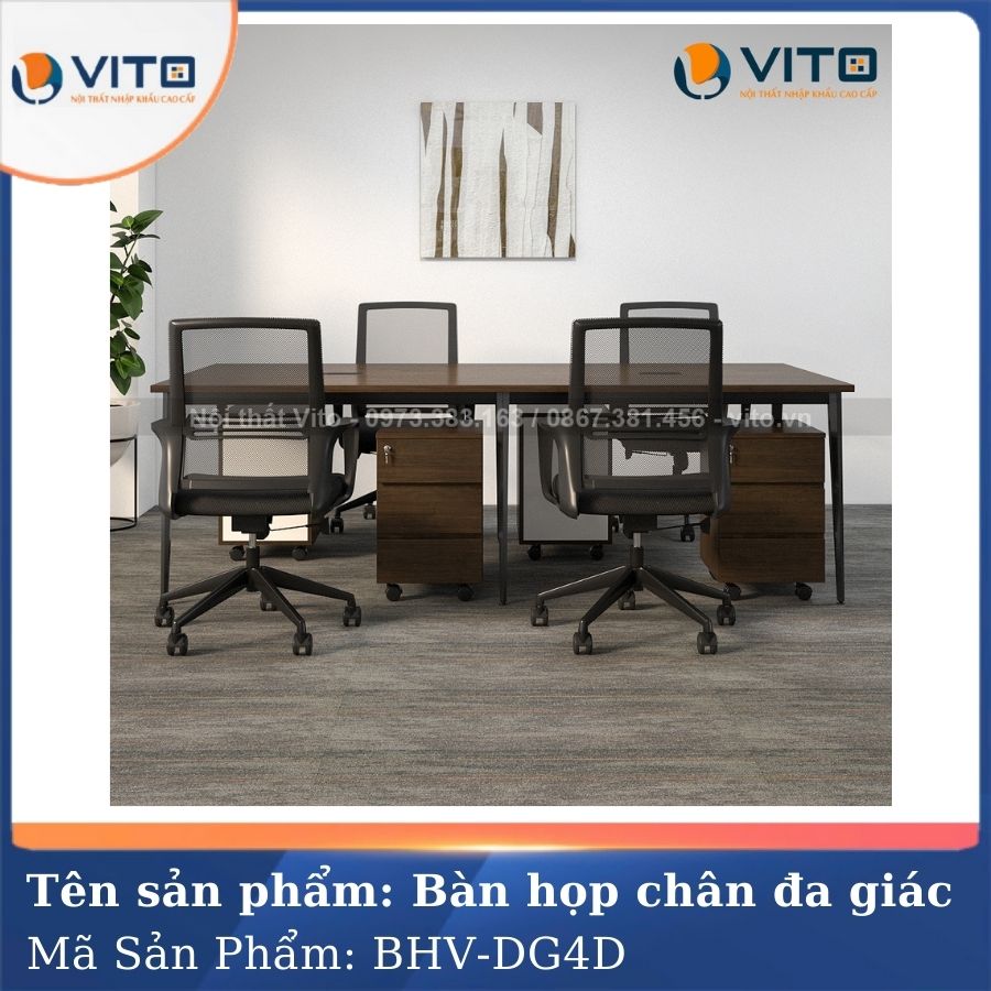 BÀN HỌP VĂN PHÒNG CHÂN ĐA GIÁC BHV-HDG4D 4 Bàn họp văn phòng chân đa giác BHV-HDG4D - Ảnh 4