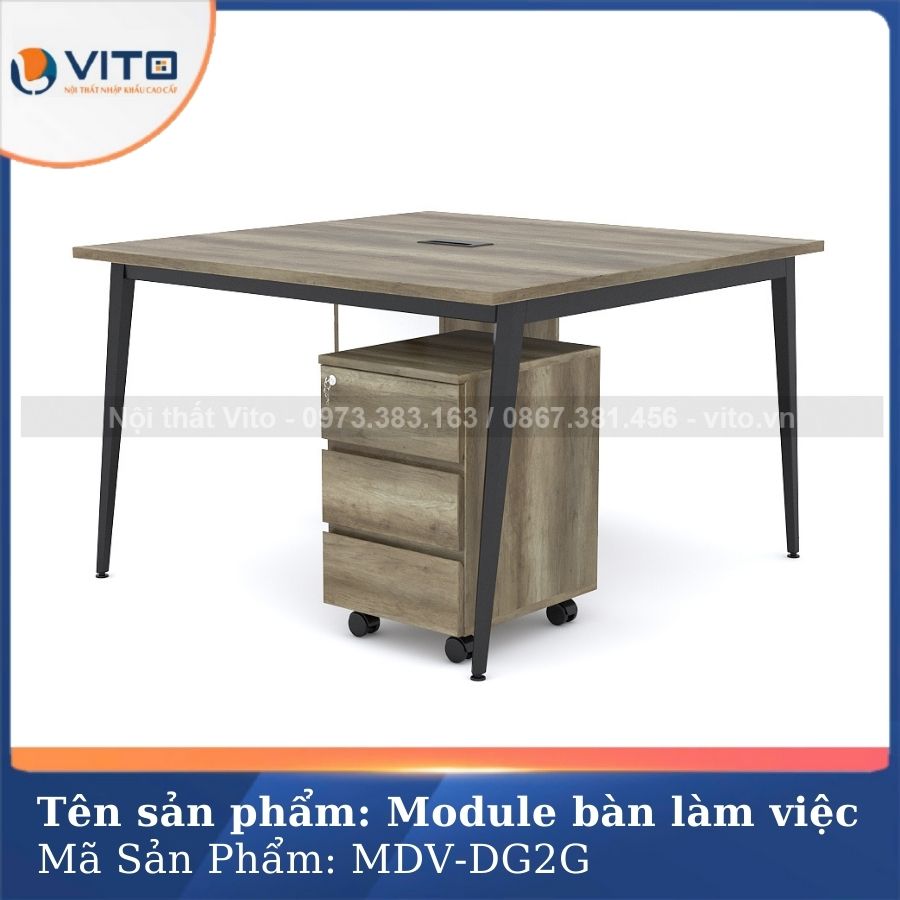 MODULE BÀN LÀM VIỆC 2 NGƯỜI CHÂN ĐA GIÁC MDV-DG2G 2 Module bàn làm việc 2 người chân đa giác MDV-DG2G - Ảnh 2