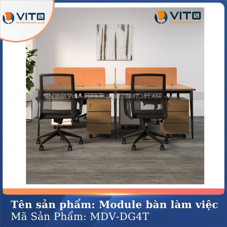 MODULE BÀN LÀM VIỆC 4 NGƯỜI CHÂN ĐA GIÁC MDV-DG4T 4 Module bàn làm việc 4 người chân đa giác MDV-DG4T - Ảnh 4