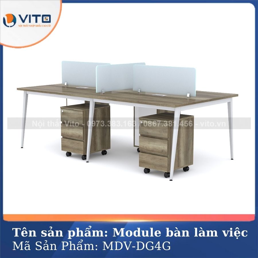 MODULE BÀN LÀM VIỆC 4 NGƯỜI CHÂN ĐA GIÁC MDV-DG4G 17 ban van phong chan da giac 94