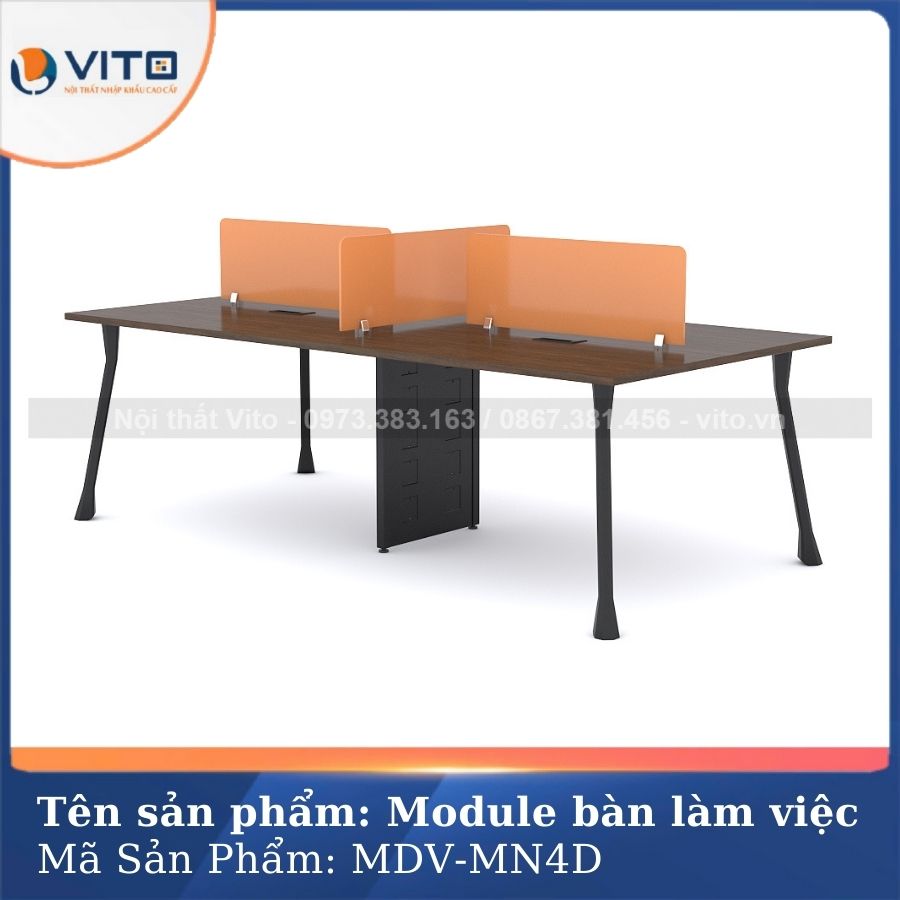 MODULE BÀN LÀM VIỆC 4 NGƯỜI CHÂN MÓNG NGỰA MDV-MN4D 16 ban van phong chan mong ngua 3