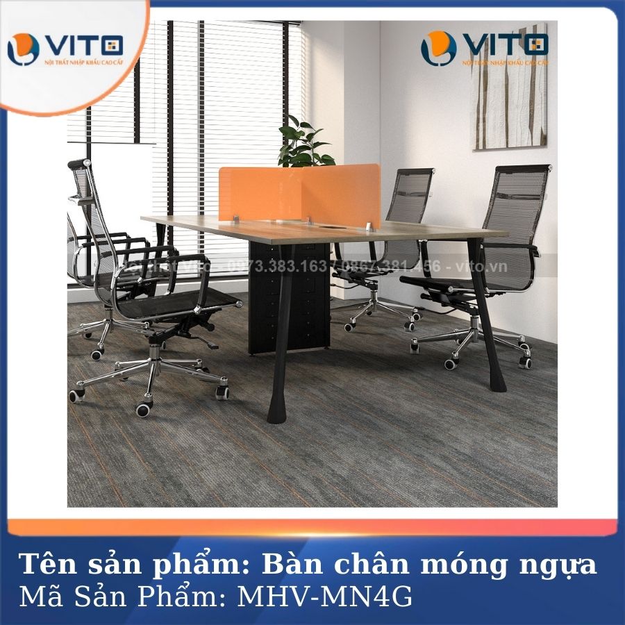 MODULE BÀN LÀM VIỆC 4 NGƯỜI CHÂN MÓNG NGỰA MDV-MN4G 5 Module bàn làm việc 4 người chân móng ngựa MDV-MN4G - Ảnh 5