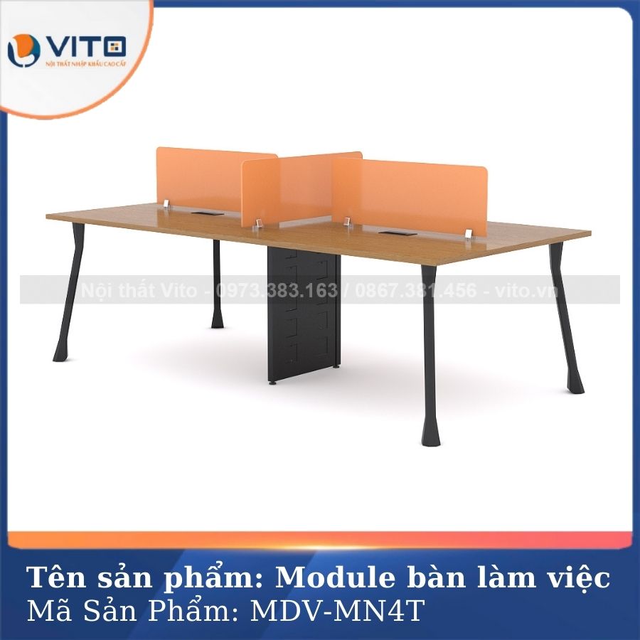 MODULE BÀN LÀM VIỆC 4 NGƯỜI CHÂN MÓNG NGỰA MDV-MN4T 16 ban van phong chan mong ngua 45 1