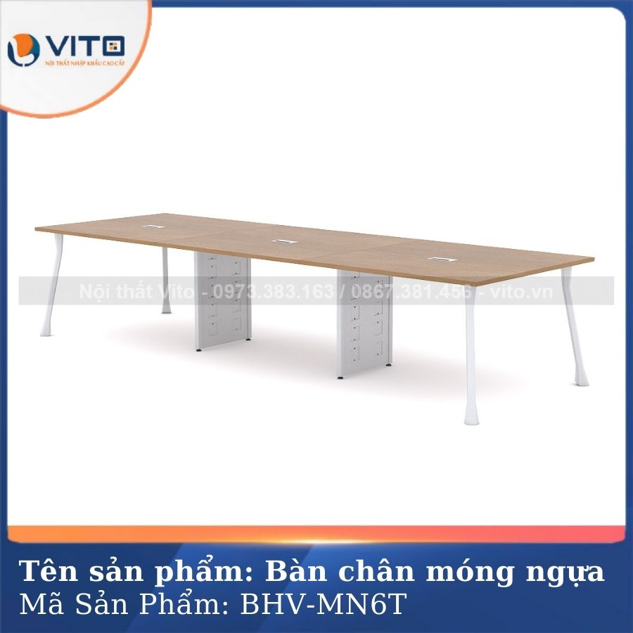 Bàn họp văn phòng chân móng ngựa BHV-MN6T