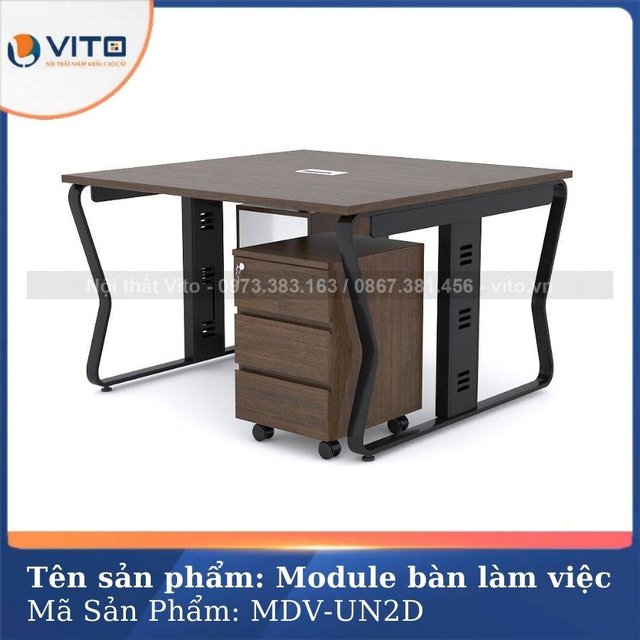 Module bàn làm việc 2 người chân U Uốn MDV-UN2D