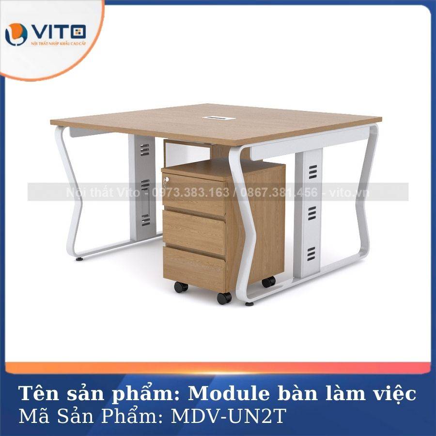 Module bàn làm việc 2 người chân U Uốn MDV-UN2T