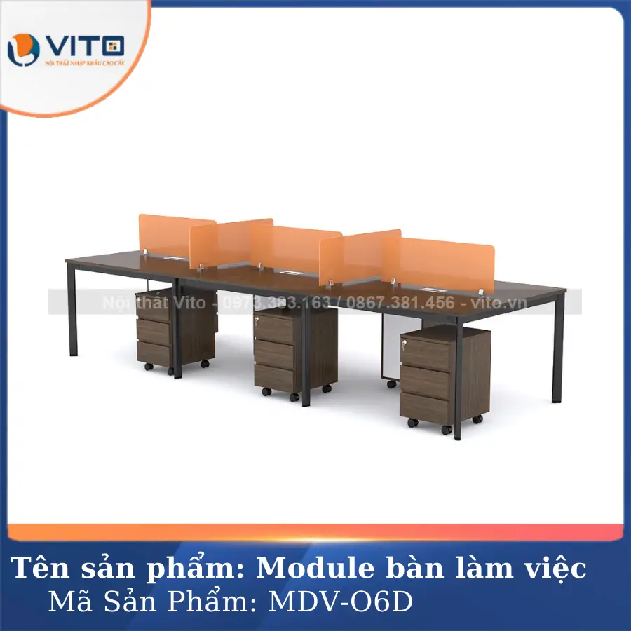 module ban lam viec 6 nguoi chan oval Vito mdv 06d 1