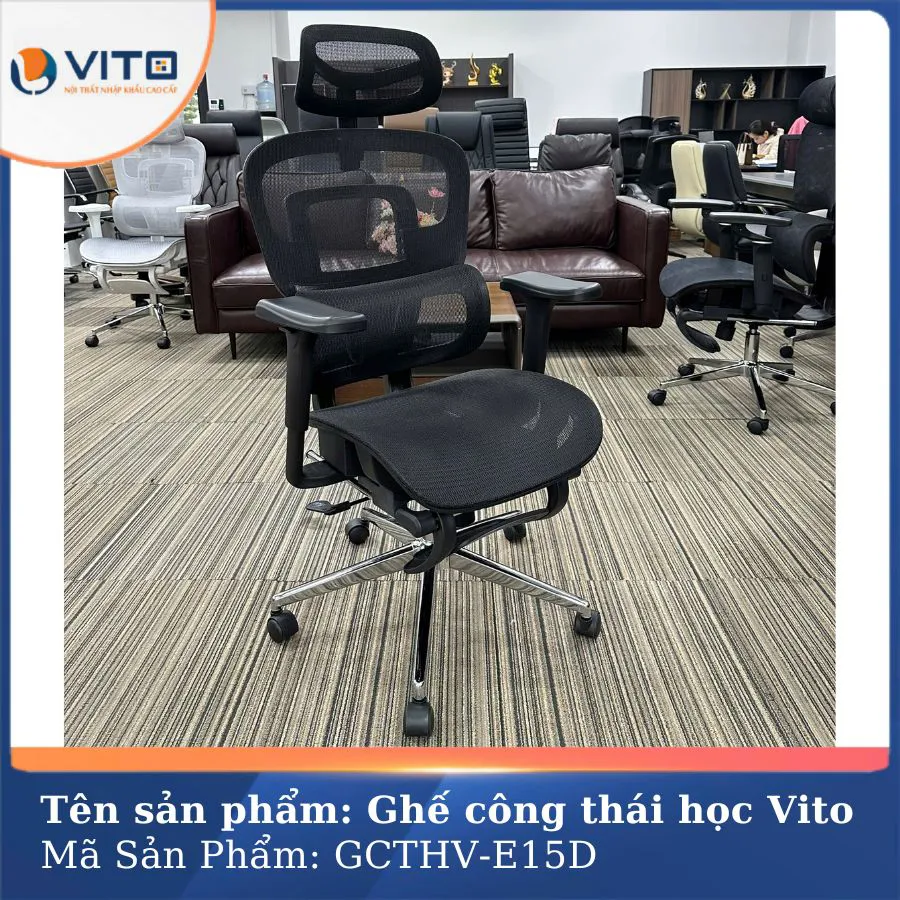 GHẾ CÔNG THÁI HỌC VITO GCTHV-E15D 3 Ghế công thái học Vito GCTHV-E15D - Ảnh 3
